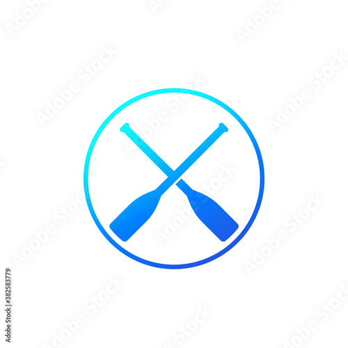 paddles, oars icon on white