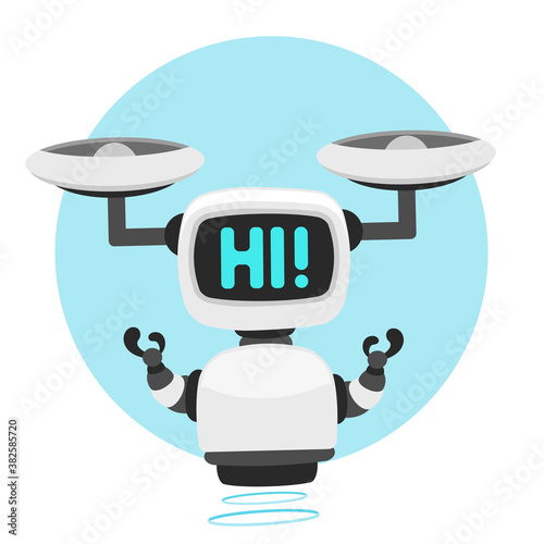 Vector cute chatbot say hi. To see the other vector robot illustrations , please check Robot collection.