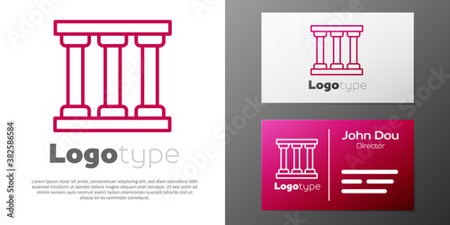 Logotype line Prison window icon isolated on white background. Logo design template element. Vector.