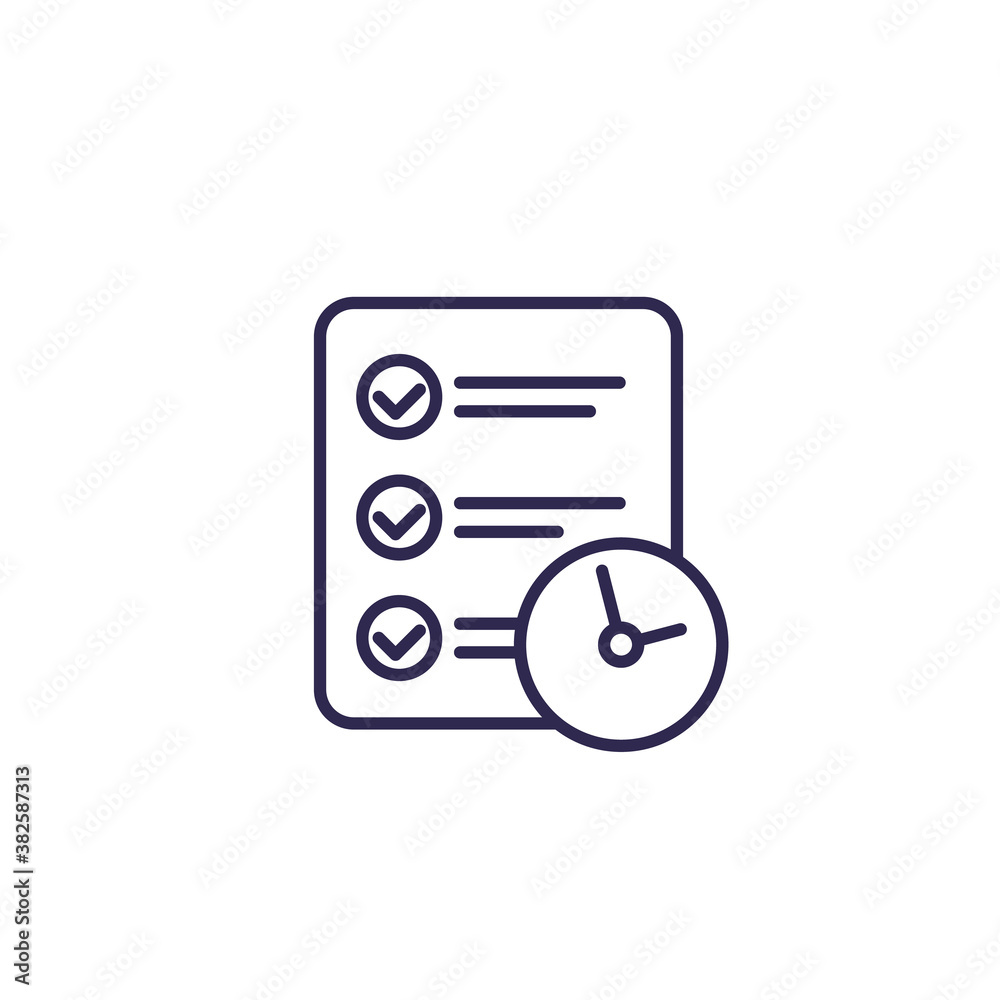 time management and planning line icon time management and planning line icon