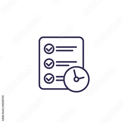 time management and planning line icon
