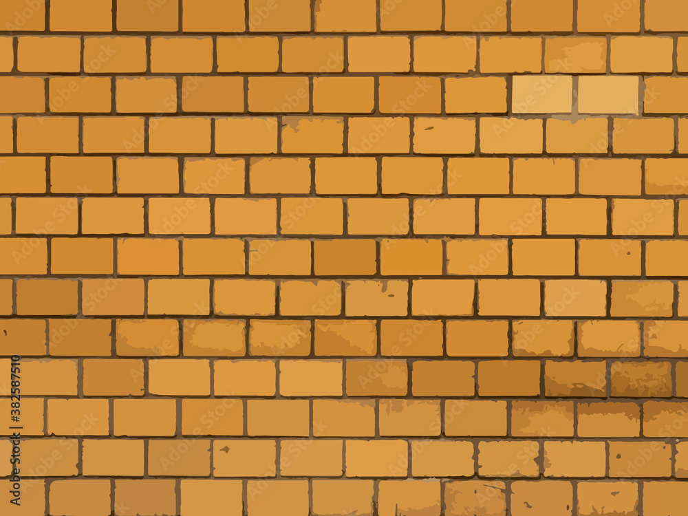 Old yellow brick fortress wall with gray cement mortar textute Old yellow brick fortress wall with gray cement mortar textute