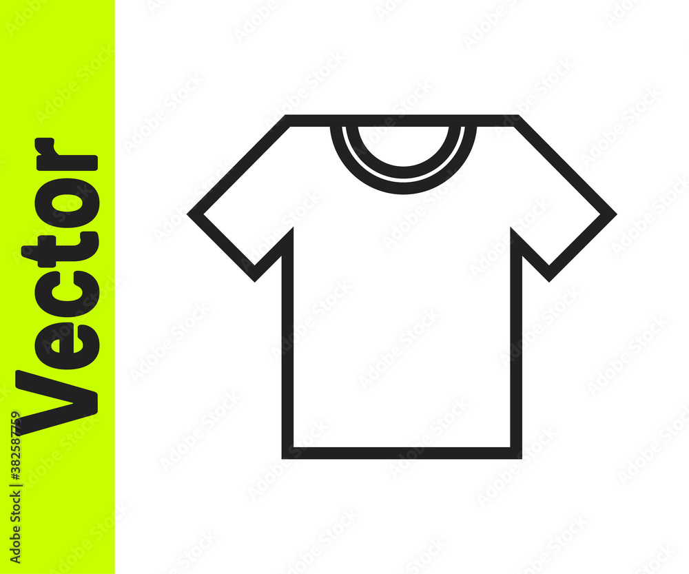 Black line T-shirt icon isolated on white background. Vector. Black line T-shirt icon isolated on white background. Vector.