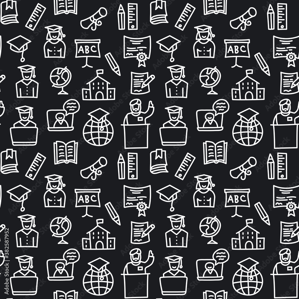education seamless pattern