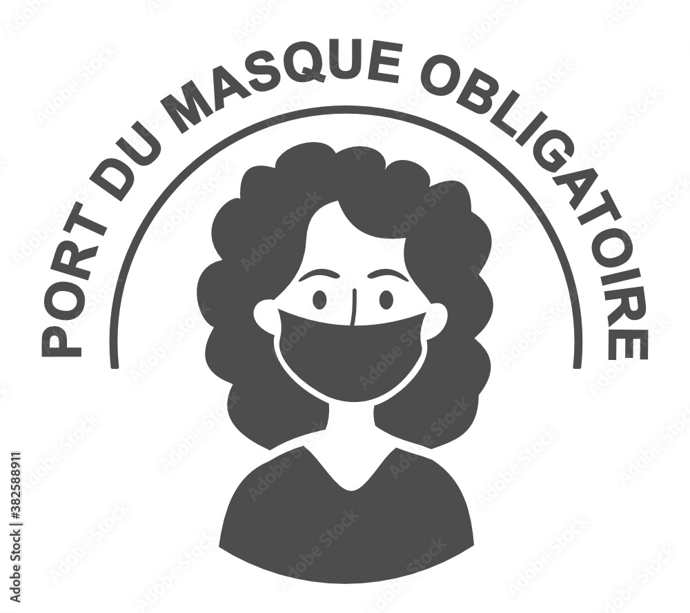 Port Du Masque Obligatoire Femme Stock Vector Adobe Stock 9783