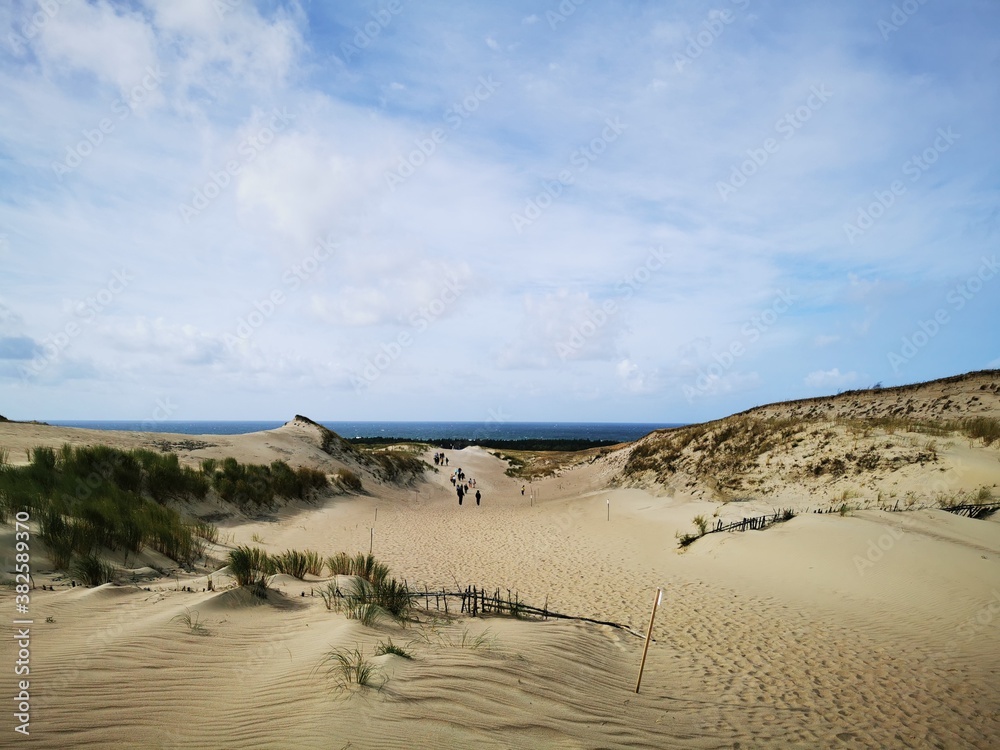 Curonian spit dead dunes - natural desert separating Baltic sea and lagoon