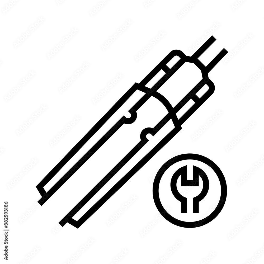 bicycle fork straightening line icon vector. bicycle fork straightening sign. isolated contour symbol black illustration bicycle fork straightening line icon vector. bicycle fork straightening sign. isolated contour symbol black illustration