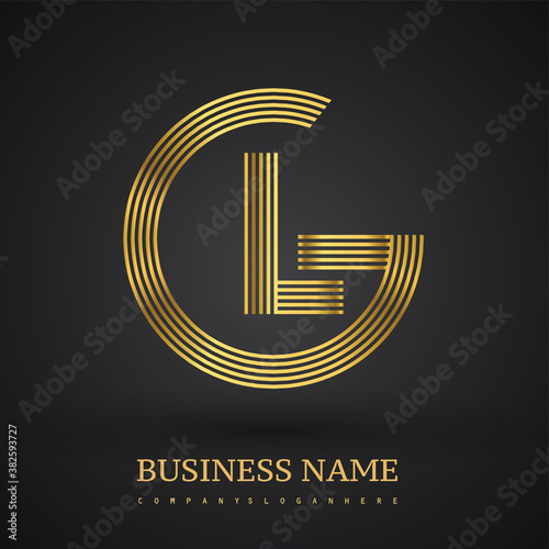 Letter GL linked logo design circle G shape. Elegant golden colored, symbol for your business name or company identity.