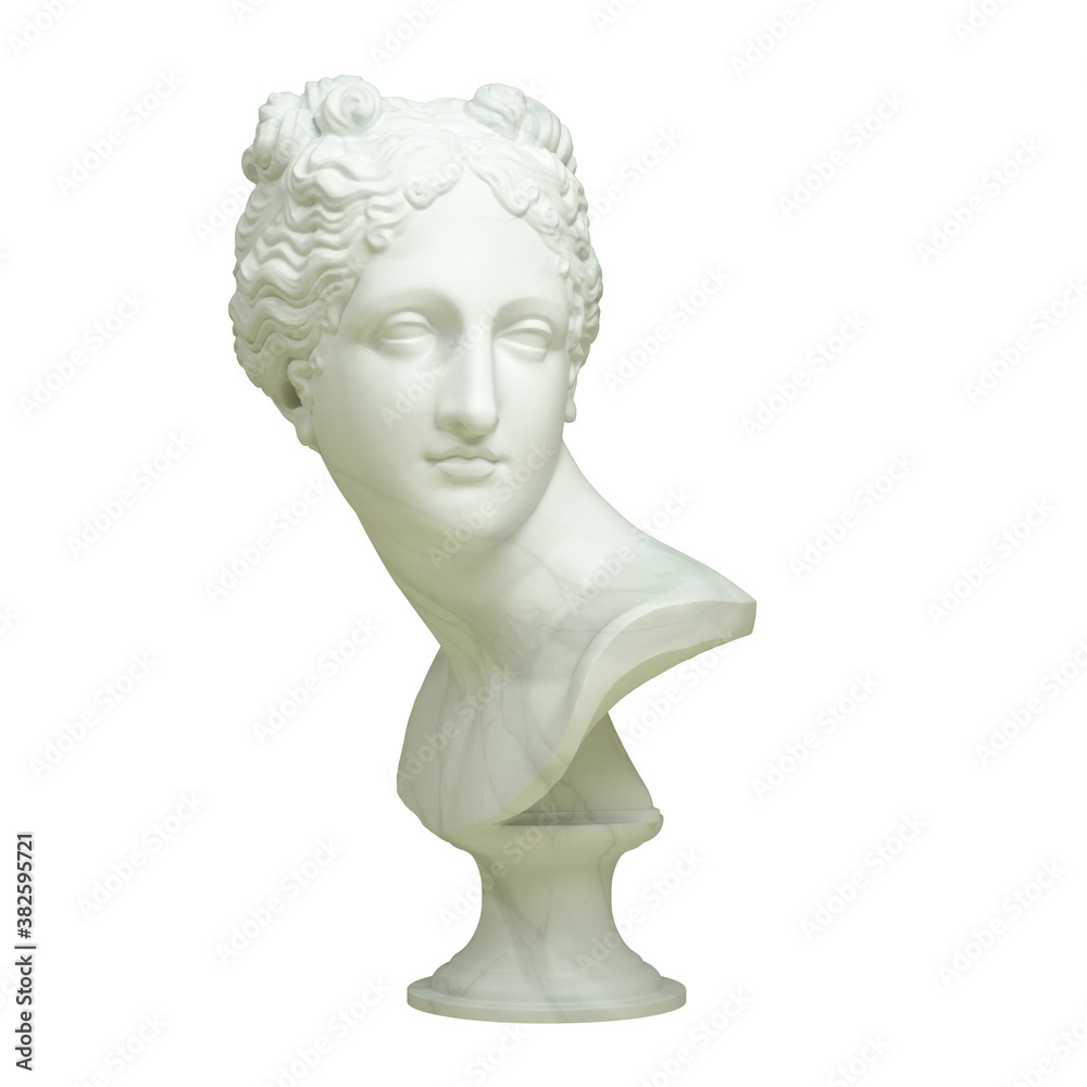 A marble bust of the Venus Italica isolated on white background via an alpha channel of great precision. High quality cutout. 3d render illustration.
A marble bust of the Venus Italica isolated on white background via an alpha channel of great precision. High quality cutout. 3d render illustration.