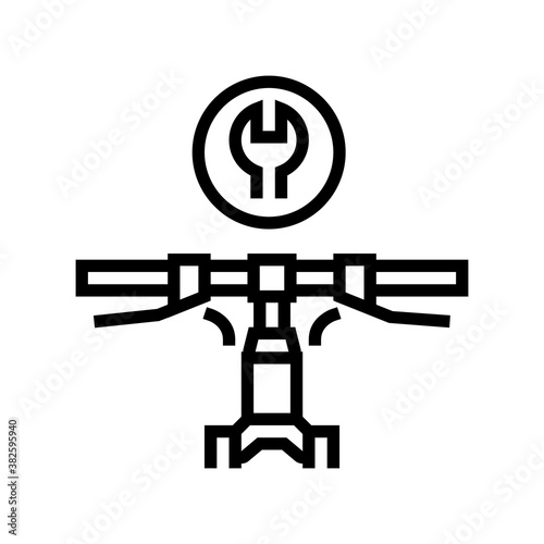 bicycle handlebar install line icon vector. bicycle handlebar install sign. isolated contour symbol black illustration