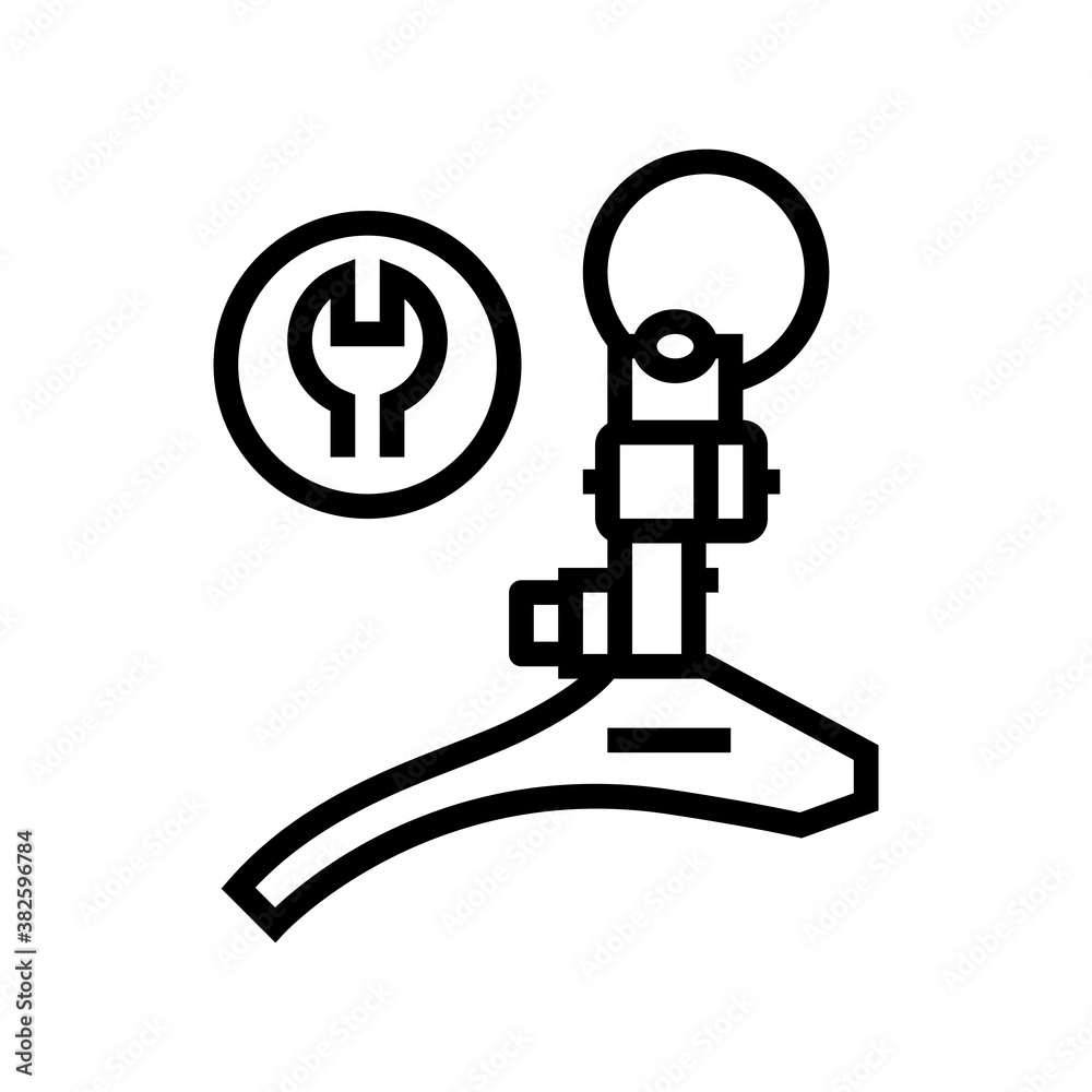 switch front adjustment and replacement line icon vector. switch front adjustment and replacement sign. isolated contour symbol black illustration
