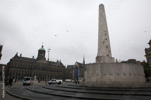 Photography National monument honoring World War II dead soldiers dam square, Holland