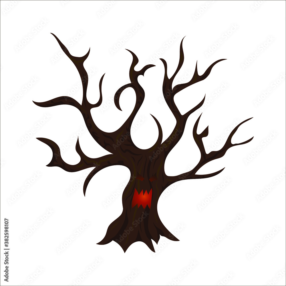 Tree monster, halloween, vector illustration Tree monster, halloween, vector illustration