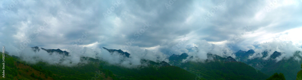 Mountains with cloudy sky in northern Spain