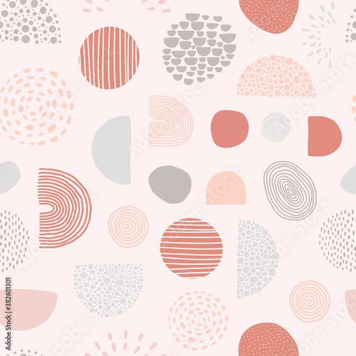 seamless pattern with abstract shapes and graphic elements on white background. Good for textile prints, wrapping paper, wallpaper, bedding, etc. EPS 10