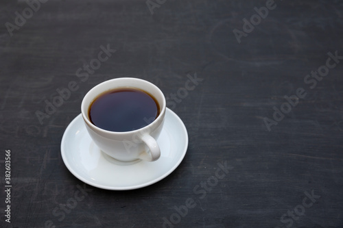 top view tea cup on wooden table