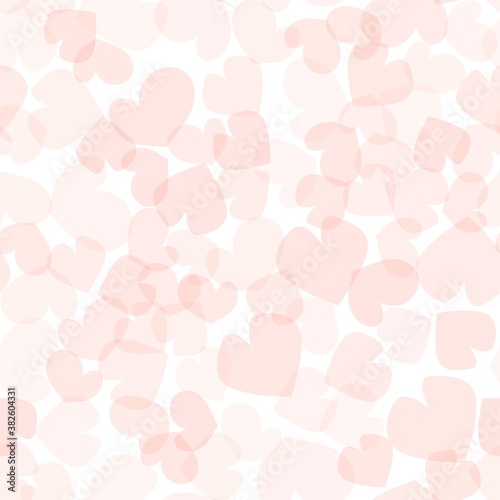 Pink transparent heart on a white background.