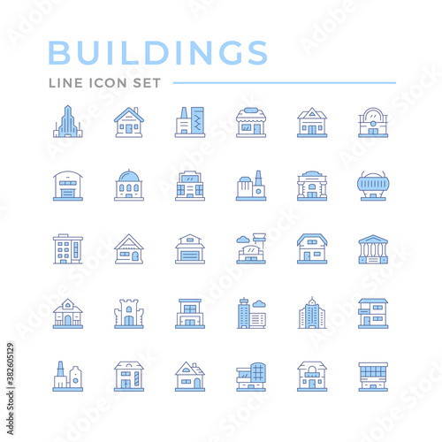 Set color line icons of buildings