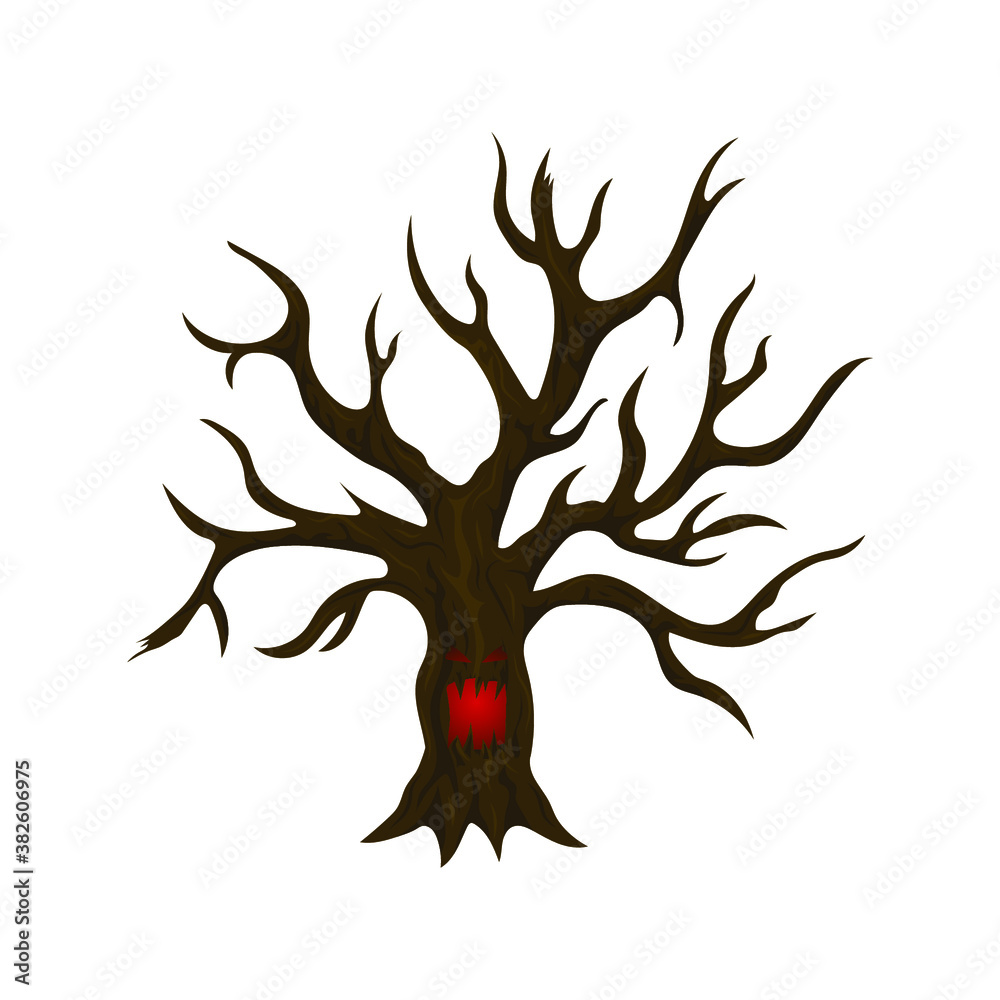 Tree monster, halloween, vector illustration Tree monster, halloween, vector illustration