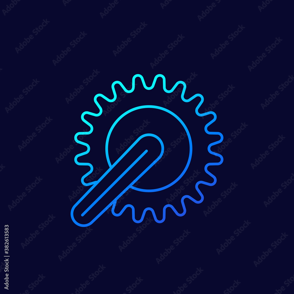 Bicycle crank line vector icon Bicycle crank line vector icon