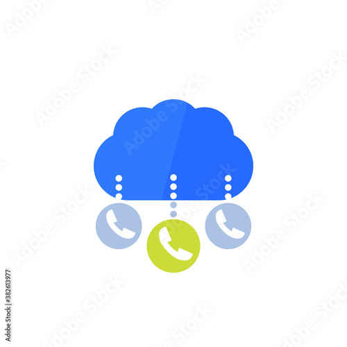 Voip telephony icon, vector art