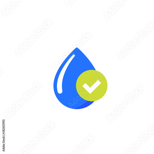 water drop icon and check mark