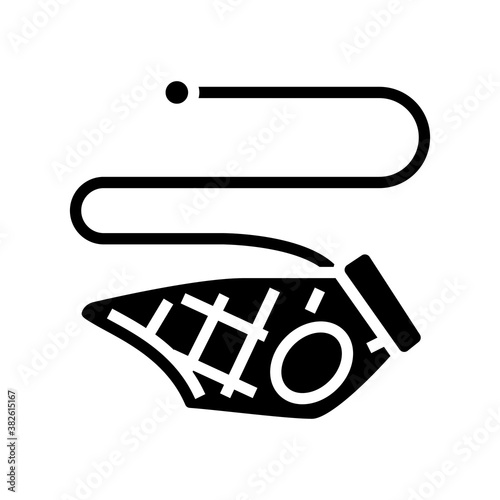 pet leash glyph icon vector. pet leash sign. isolated contour symbol black illustration