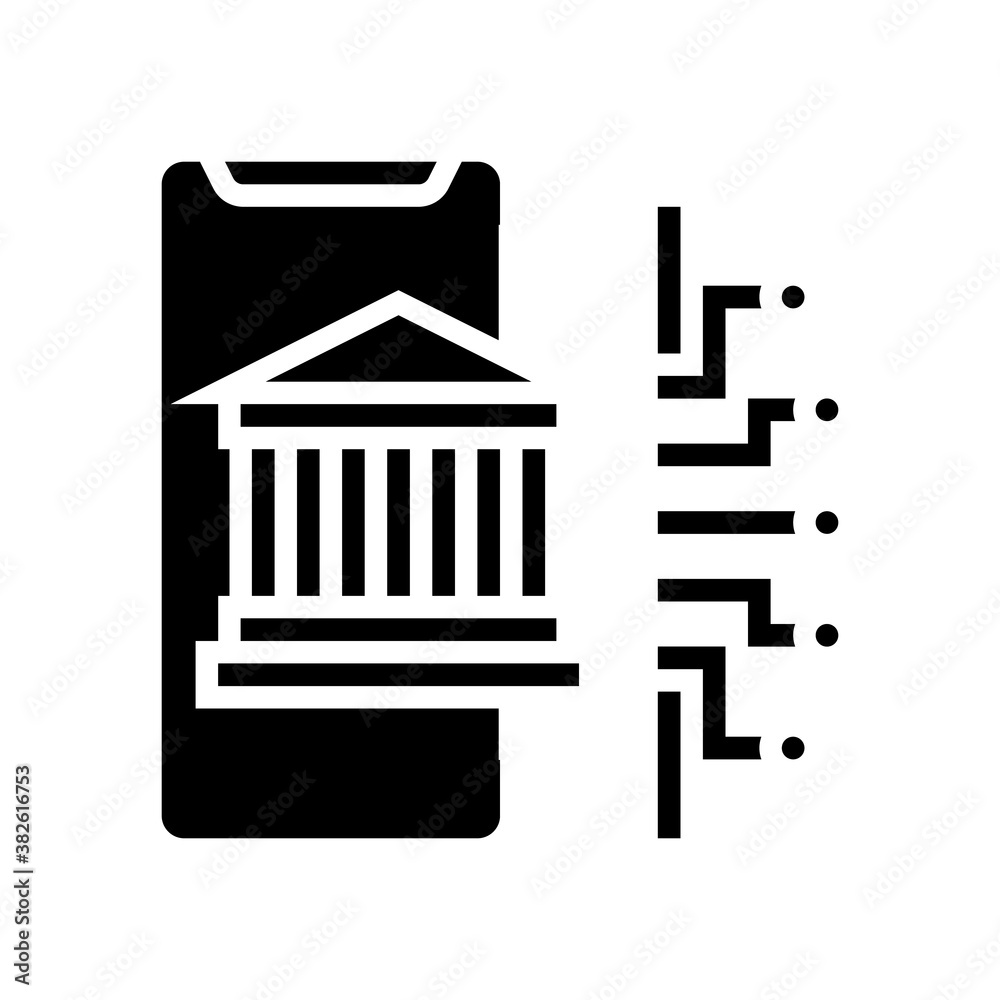 online bank glyph icon vector. online bank sign. isolated contour symbol black illustration