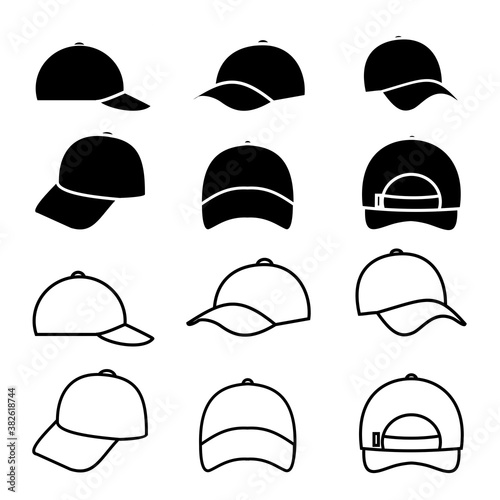 Hat with different angles. Illustration vector