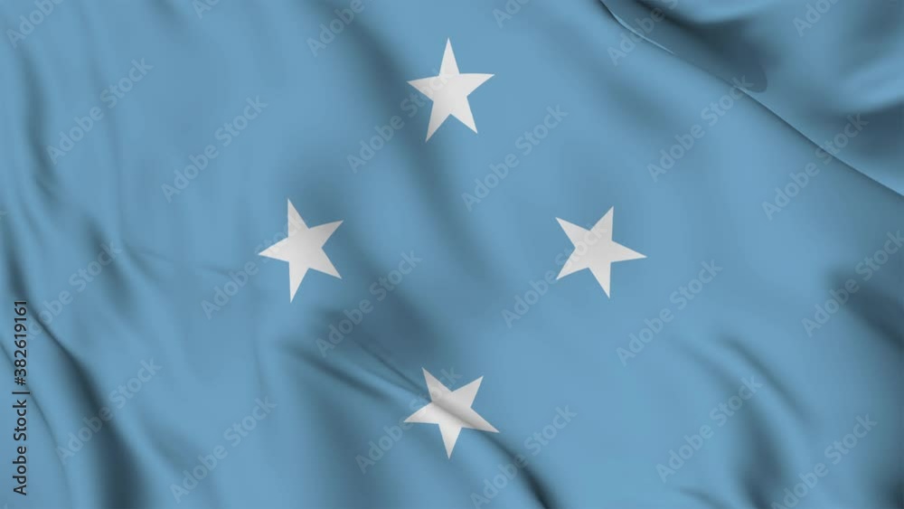 Flag of the Federated States of Micronesia gently waving in the wind Flag of the Federated States of Micronesia gently waving in the wind