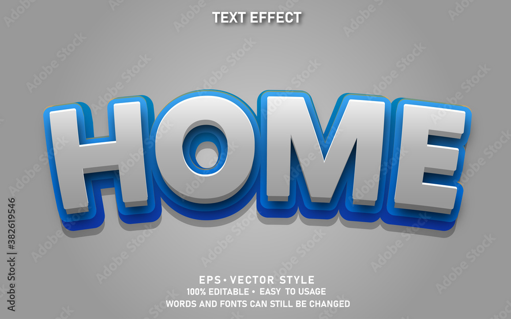 Editable Text Effect Cute Home Premium Vector