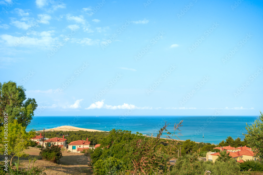 Fototapeta premium view from the hills of Possidi, Halkidiki Greece