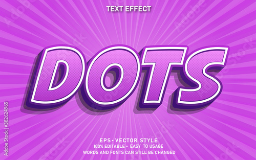 Editable Text Effect Dots Comic Premium Vector