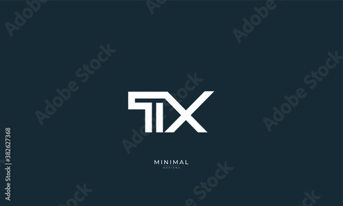 Alphabet letter icon logo TX