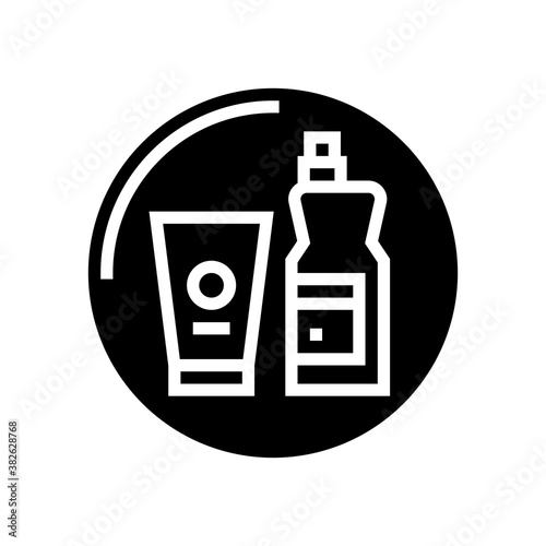 household chemicals department store glyph icon vector. household chemicals department store sign. isolated contour symbol black illustration