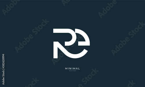 Alphabet letter icon logo RE