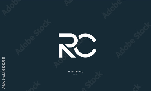 Alphabet letter icon logo RC