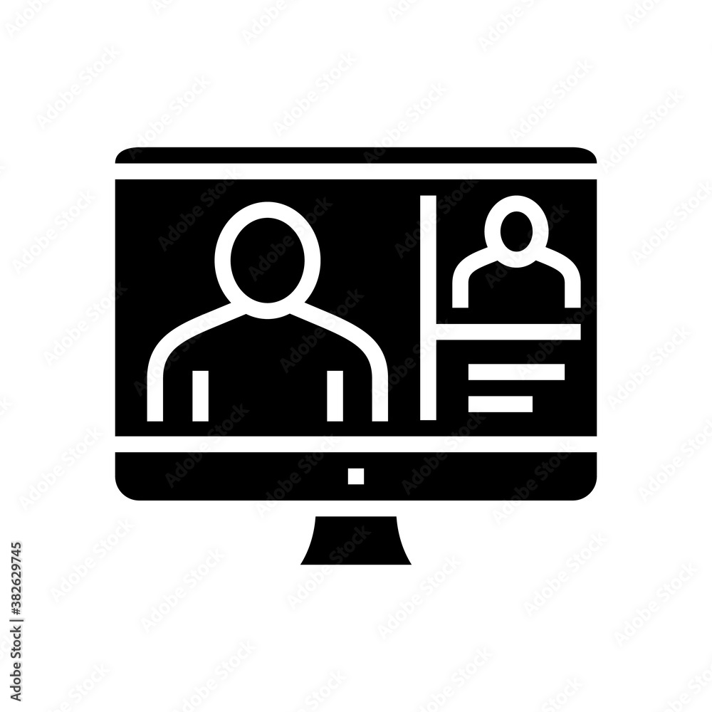 online communication glyph icon vector. online communication sign. isolated contour symbol black illustration online communication glyph icon vector. online communication sign. isolated contour symbol black illustration