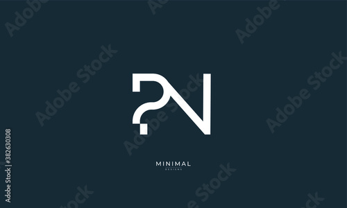 Alphabet letter icon logo PN