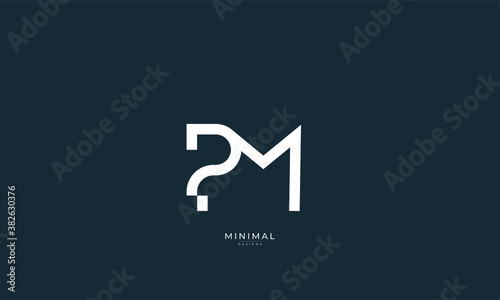 Alphabet letter icon logo PM