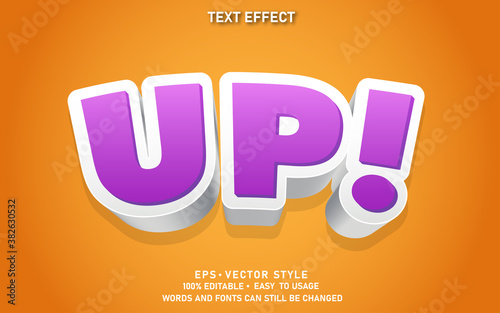 Modern Editable Text Style Effect Up Premium Vector