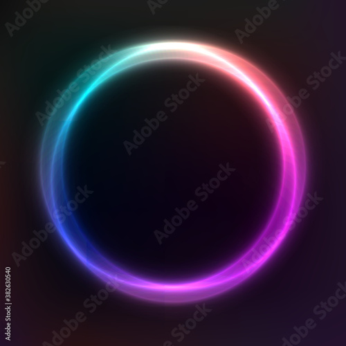 Abstract vector background from neon geometric shapes  vector template  round frame  wallpaper