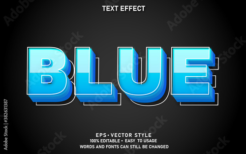 Modern Editable Text Effect Blue Premium Vector