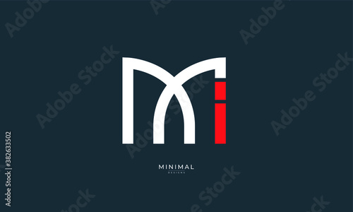 Alphabet letter icon logo MI
