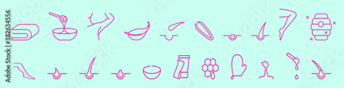 set of hair removing cartoon icon design template with various models. vector illustration isolated on blue background