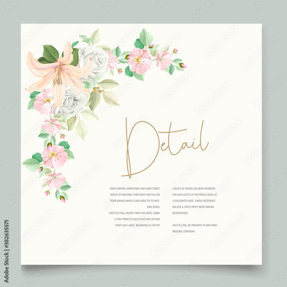 elegant lily wedding invitation card set