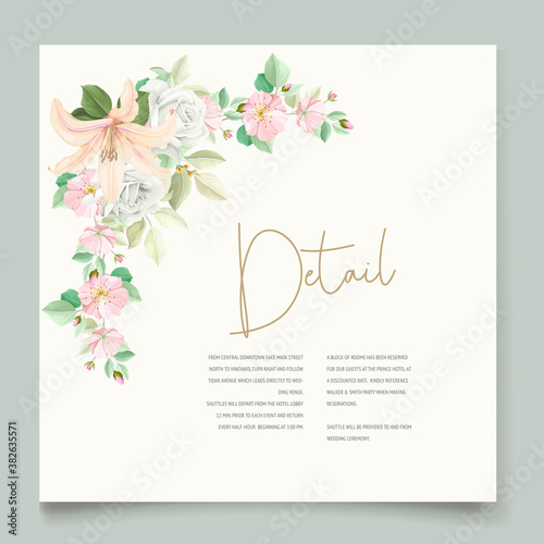elegant lily wedding invitation card set