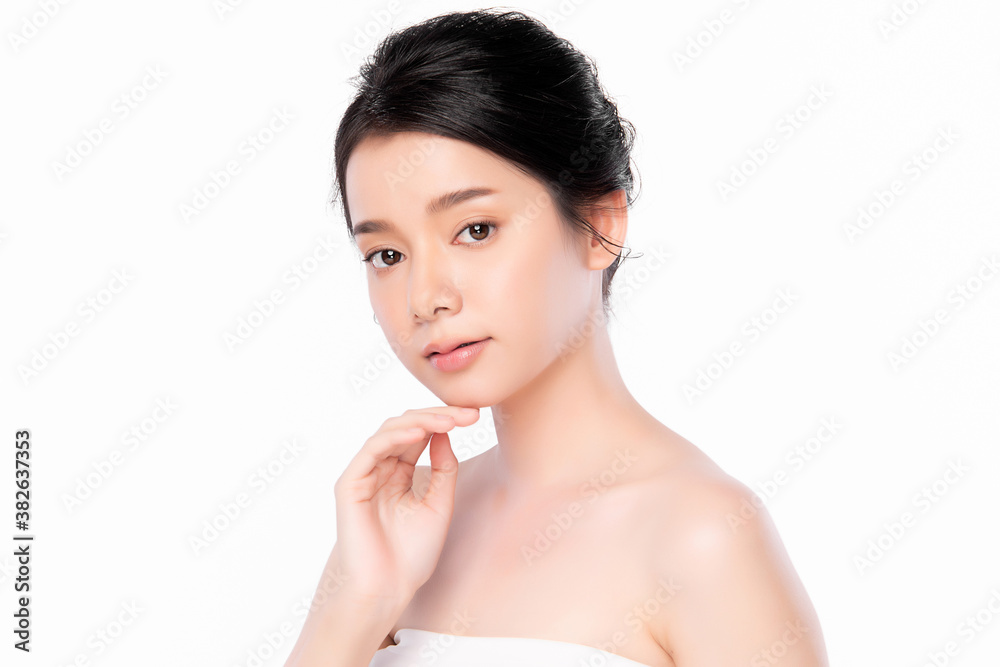 Beautiful young asian woman with clean fresh skin on white background, Face care, Facial treatment, Cosmetology, beauty and spa, Asian women portrait Beautiful young asian woman with clean fresh skin on white background, Face care, Facial treatment, Cosmetology, beauty and spa, Asian women portrait