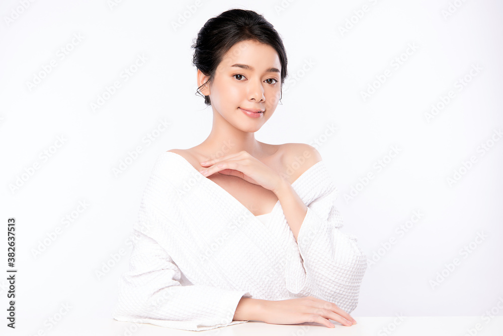 Beautiful young asian woman with clean fresh skin on white background, Face care, Facial treatment, Cosmetology, beauty and spa, Asian women portrait Beautiful young asian woman with clean fresh skin on white background, Face care, Facial treatment, Cosmetology, beauty and spa, Asian women portrait