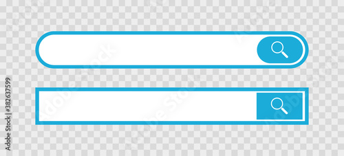Search bar for banner design. Blue color. Vector illustration
